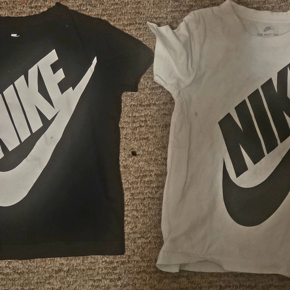 Nike Kids' Black and White Short Sleeve Tees